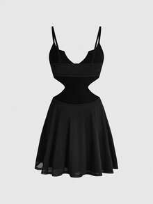 ROMWE Đầm ngắn nữ kiểu cánh dơi, hở lưng gợi cảm phong cách Gothic, thích hợp cho kỳ nghỉ xuân/hè. - màu đen - Xem 8