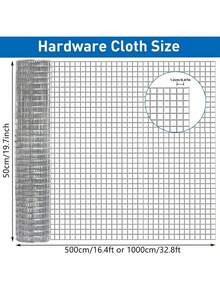 1 Roll 5/10M Galvanized Rustproof Welded Hardware Cloth Chicken Wire Fence Silver Flexible DIY Garden Plant Support Poultry Netting Cage Screen Animal Fence Garden Protection Poultry Mesh - A - View 5