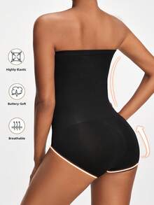 SHAPORA Seamless Shapewear Bandeau Bodysuit - Black - View 2