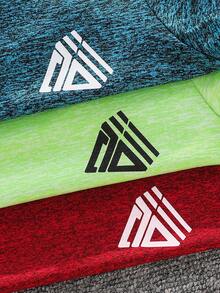 SHEIN 3pcs Kids Summer Casual Sports Style Geometric Pattern Round Neck Short Sleeve Top & Shorts 2-Piece Set, Suitable For Outdoor Sports, Indoor Leisure - Multicolor - View 5