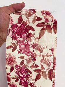 Viva Relle Vestido elegante de talla grande con estampado floral - Beis - Ver 6
