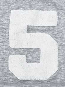 PAVTROS Men's Street Number Print T-Shirt And Shorts Set, Holiday - Light Grey - View 3
