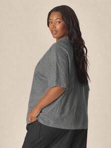 MUSERA Plus Size Graphic Plus Size Tshirt Spring Summer Cute Cosy Cottage Core Spring Dew Holiday - Dark Grey - View 5