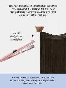 Extensiones de cabello con halo de cabello humano 100% real, extensiones de cabello sin costuras con cable, 12-16 pulgadas, color marrón claro, suave al tacto, con clips, extensiones de cabello Remy - S2A - Ver 10