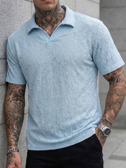 Manfinity CasualCool Herrpolo med kort ärm och lös passform, oumbärlig för utomhus- och hembruk, perfekt present till familj och pojkvän