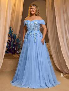 Glamrae Women Plus Formal & Evening Dresses - Blue - View 6