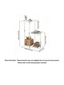 3-Tier Transparent Acrylic Round Side Table, Modern Layered Nightstand Or Plant Stand, Suitable For Living Room, Bedroom Or Entryway - Transparent - View 5