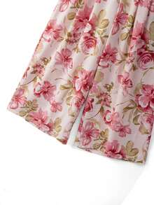 GlowEve CURVE Elegante Blumenmuster Kontrastfarben Hose in Große Größen, elastischer Bund, geeignet für tägliche Pendelstrecken, Ausflüge, Partys, Urlaub - Verschiedenfarbig - Übersicht 5