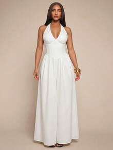 Radiana Bộ jumpsuit nữ mùa hè gợi cảm, tối giản, thanh lịch màu trắng ôm eo, jumpsuit trắng, jumpsuit thường ngày, jumpsuit mặc nhà, trang phục thường ngày, trang phục hẹn hò, jumpsuit đi nghỉ mát, áo khoác ngoài thường ngày, quần đi biển, trang phục mùa hè, trang phục đi làm, trang phục công sở, đồ đi biển, quần áo thường ngày cho nữ. - trắng - Xem 4