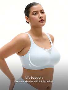 LUVLETTE Plus 無線無痕側撐休閒內衣 Bralette 不顯痕 透氣 T-shirt 運動輕盈黏貼基礎款 藍色 隱形 SizeFreedom 胸罩 - 中等水洗藍 - 查看 11