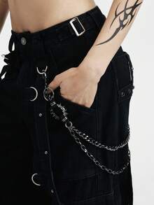 MortiRose Steampunk Metal Pants Chain For Coats And Dresses, S Pants Street Halloween Summer, School Fall, Autumn, Halloween - Black - View 1