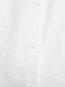 SHEIN Tween女孩白色梭織純色長袖襯衫，休閒返校穿搭 - 白色 - 查看 6