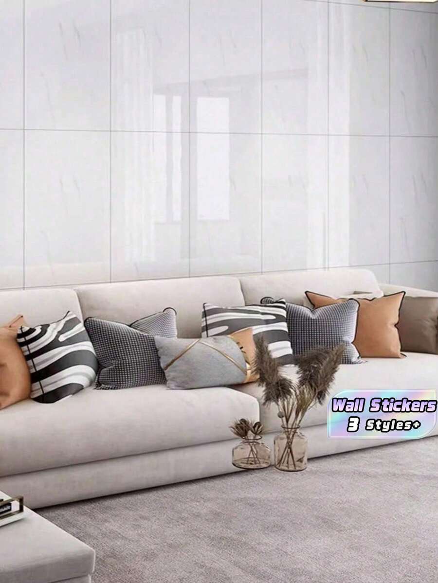 30 miếng dán tường giả đá cẩm thạch tự dính, chất liệu vinyl, chống thấm nước, thích hợp trang trí nhà bếp, phòng ngủ, phòng khách, phòng tắm, nhà cửa. - Nhiều màu - Xem 1