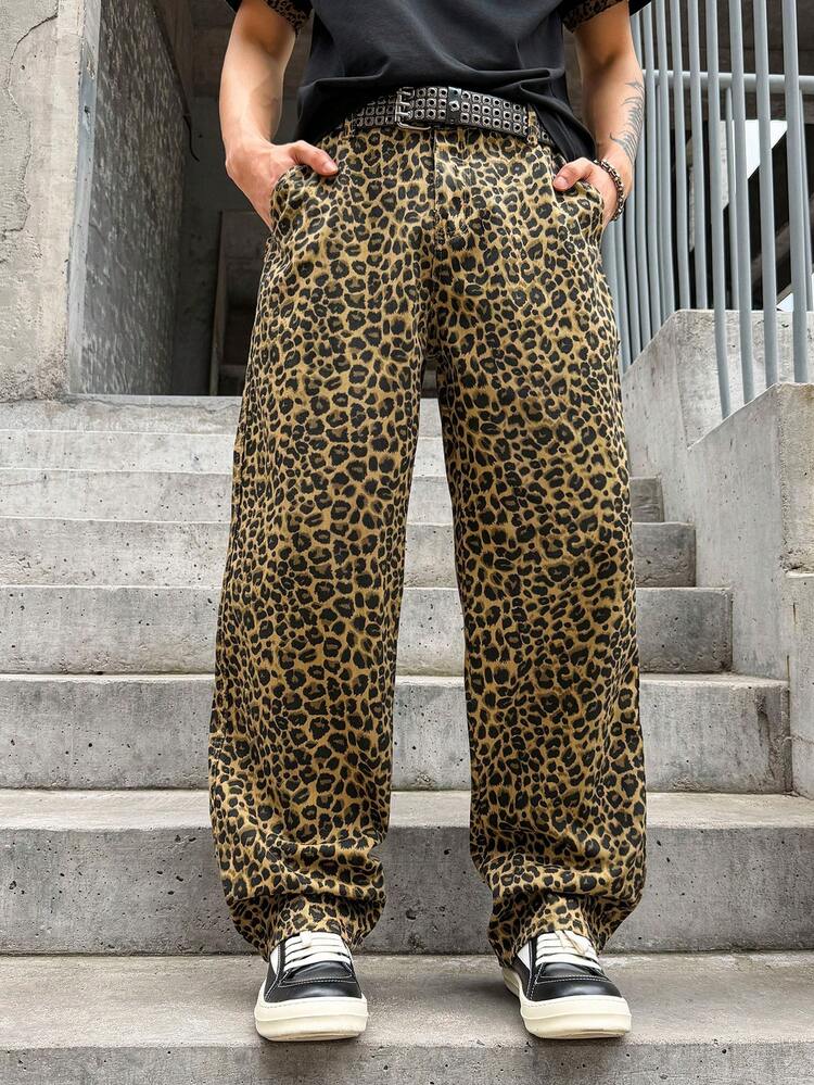 Manfinity EMRG Men's Casual Streatwear Street Leopard Print Loose