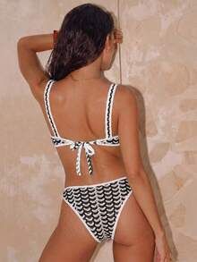 Swim Vcay Conjunto de bikini sexy con diseño fruncido a juego de tela de color claro de moda de verano - Multicolor - Ver 2