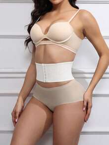 SHEIN 女士纯色前扣式束腰带 - 白色 - 查看 3