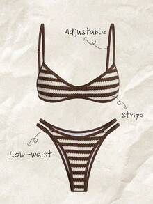 Elavelle Bộ bikini hai mảnh vải jacquard dành cho nữ, thích hợp cho mùa xuân/hè. - Nhiều màu - Xem 1