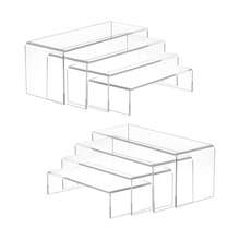 5 Pieces Clear Acrylic Display Risers, Rectangular Tabletop Display Stand Suitable For Collectibles Figures Jewelry Cupcake Dessert Home Decoration Storage Organizer - View 4