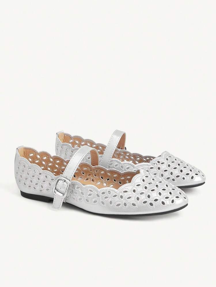 CUCCOO CHICEST Women's Hollow Embroidery, Buckle, Comfortable Flat Shoes