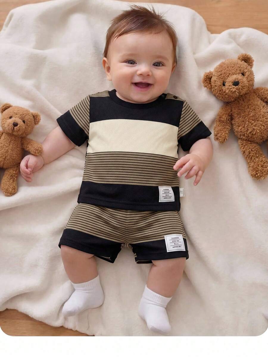 Bộ 2 món cho bé sơ sinh trai/gái. Thoải mái, giản dị, dễ thương, phù hợp cho mùa xuân và mùa hè, mặc hàng ngày, chơi đùa, dự tiệc, chụp ảnh, tiệc mừng em bé chào đời. Quần áo trẻ em màu nâu, quần áo trẻ em màu trung tính, quần áo trẻ sơ sinh unisex, bộ 6 món, quần áo trẻ sơ sinh không phân biệt giới tính, quần áo mùa xuân hè, quần áo trẻ em thẩm mỹ, trang phục trẻ sơ sinh unisex. - Nhiều màu - Xem 1