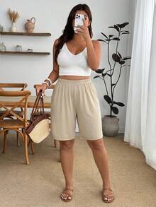 Enliva 2 Paquetes de Shorts Sueltos de Seda de Hielo Anti-Exposición Talla Grande, Shorts Transpirables y Cómodos de Capa de Modestia para Mujeres para el Verano, para Body con Forma de Manzana y Redondeado - Multicolor - Ver 9
