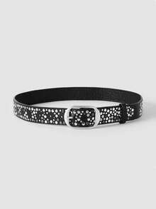 MortiRose 1pc Women's Street Punk Style Rivet Embellished Asymmetrical Metal PU Belt, Suitable For Party, Travel, Fashion Summer, School Fall, Autumn, Halloween - Multicolor - View 4