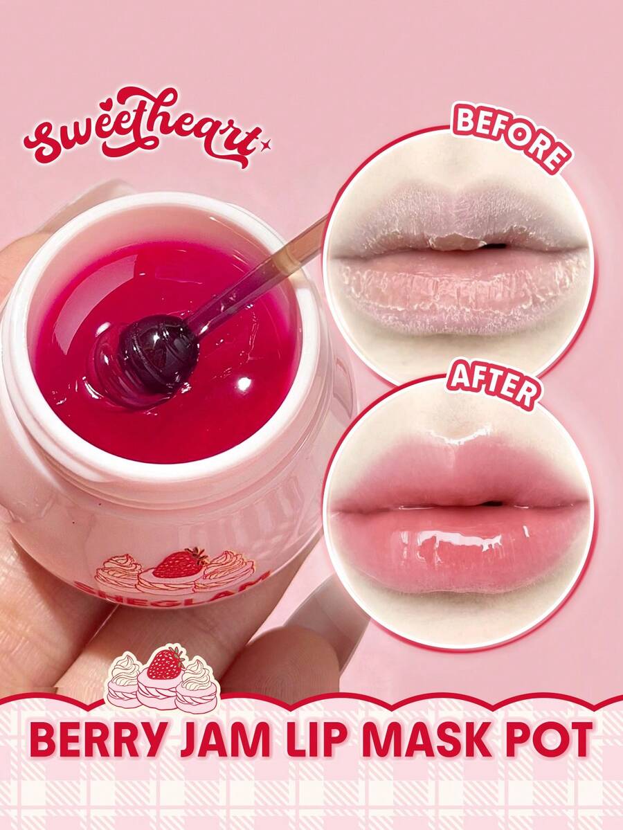 SHEGLAM Sweetheart Collection Berry Jam Lip Mask Pot - Berry - View 1