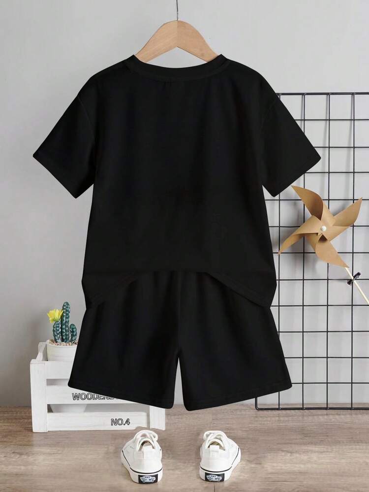 Young Boy's Casual Graphic T-Shirt Set, Classic Cool Offroad Car & Flame Smoke Print, Suitable For Spring/Summer - Multicolor - View 3
