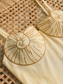 CAJUNI Summer Vacation Embroidery Shell Butter Yellow Long Dress - Butter Yellow - View 3