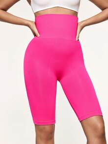 SHAPORA Solid Color High Waist Seamless Shapewear Bottom - Hot Pink - View 3