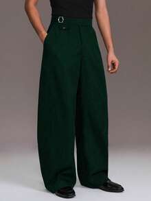 STYNVO Men's Fashionable Versatile Pocket Loose Casual Pants For Daily Wear - Dark Green - View 1