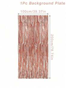 Cortina metálica brillante de oro rosa, decoración de fondo para fiesta de cumpleaños y despedida de soltera - Oro rosa - Ver 8