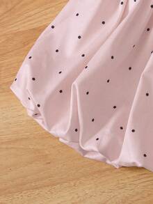 SHEIN Genkimix Kids 2 pièces Ensemble Top sans manches décontracté avec décoration de nœud et short décontracté de couleur unie pour filles Genkimix - Rose bonbon - Voir 6