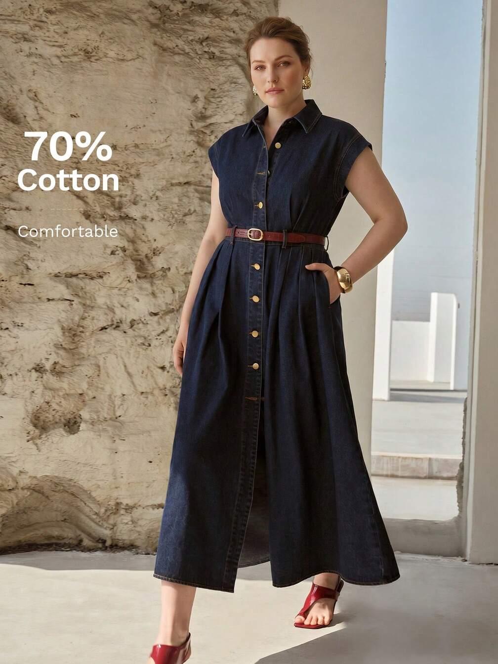 ladies casual denim dress size Fulijie Swing Dress for Women, Denim Short Sleeve V-Neck Leisure Casual  Dress for Women, Size S-3XL, Big&Tall Blue, Women's Fashion Multi Pocket  Skirt Summer Multi Button Women's Dress