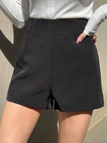 DAZY High Waist Wide Leg Shorts - Black - View 3