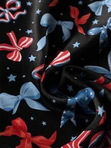 Mellowie Casual Butterfly Print Plus Size Shirt, Suitable For Summer Independence Day - Multicolor - View 3