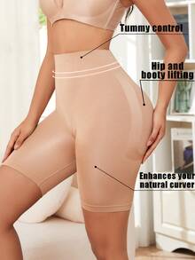 SHAPORA Women Solid Color High Waist Body Shaping Panties - Apricot - View 4