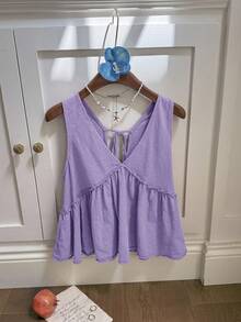 Comfortcana Summer Vintage Women's Patchwork A-Line Washed Casual Camisole Top, Bohemian Style, Purple - Purple - View 6