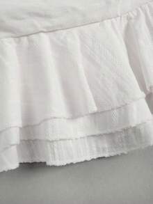 Elamini Chân váy ngắn xếp ly thanh lịch bằng cotton dành cho nữ, kiểu dáng nghỉ mát mùa hè, màu trắng. - trắng - Xem 6