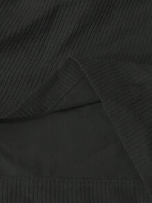 Manfinity Homme Cămașă-jachetă casual pentru bărbați din flanelă și catifea reiată, gri închis, cu mânecă lungă, nasturi și buzunar, pentru toamnă și iarnă, drumeții, purtare zilnică, streetwear - Negru - Vizualizare 4