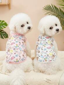 PETSIN Pet Spring New Dog Clothes Animal Supplies Pet Clothing Dog Tank Top Cat T-Shirt Teddy Outfits Small Animal Attire Casual Cool Tank Top Dog Clothes Cat Clothes Two-Season Spring & Summer New Tank Top - Multicolor - View 2