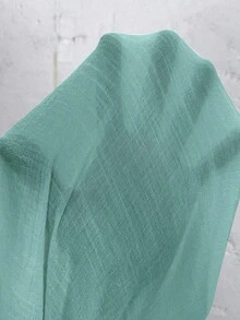 SHEIN LUNE Plus Size Solid Color Textured Elegant Shirt Fall - Mint Blue - View 6