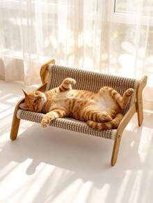 PETSIN 1个大号剑麻猫抓柱，一体式猫床设计。坚固耐用，防污、防抓、耐磨损。多功能宠物休息床。适合室内使用，如客厅、阳台、卧室，既可作为宠物日常必需品，也可作为猫咪家具和装饰品。 - 均碼 - 查看 2