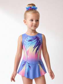 SHEIN Đầm thể thao in họa tiết thường ngày cho bé gái - Màu tím - Xem 2