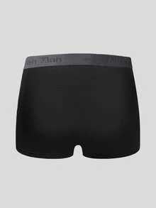 SHEIN 5件組 男士舒適極簡字母彈性腰帶透氣四角內褲 - 彩色 - 查看 2