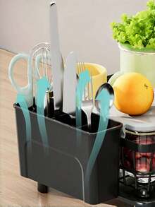 2-Tier Kitchen Dish Drying Rack, Cutlery Holder For Countertop, Large Capacity Space Saving, Kitchen Accessory - Black - View 6
