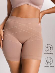 Barelissa 1pc Plus Size Seamless Comfortable Base Layer Sports Shaping Leggings - Mocha Brown - View 1