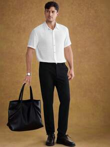 Core Aspect Camicia casual bianca a maniche corte versatile da uomo - Bianco - Visualizzare 6