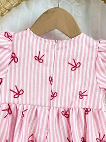 Newborn Baby Girl Cute Graphic Casual Romper, Summer - Baby Pink - View 7