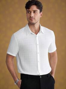 Core Aspect Camicia casual bianca a maniche corte versatile da uomo - Bianco - Visualizzare 7